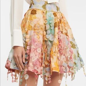 Zimmermann Tempo Patch linen and silk miniskirt